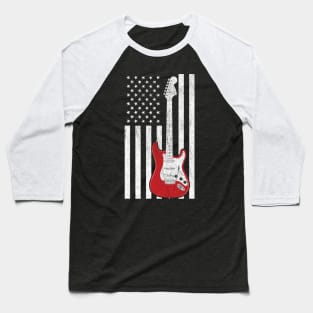 Patriotic Electric Guitar Baseball T-Shirt